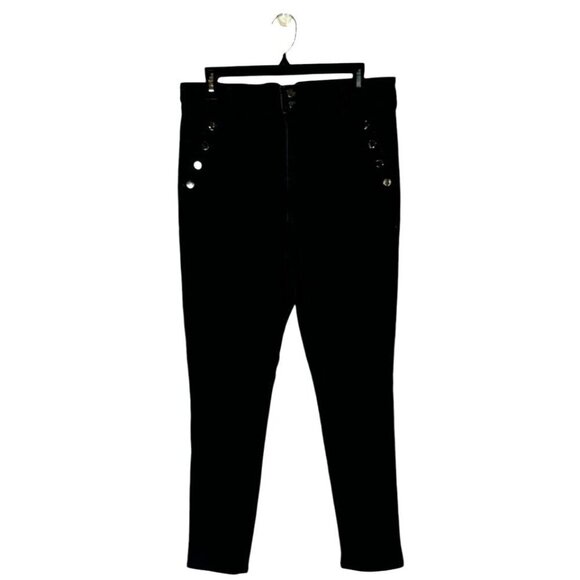 Joe's‎ Jeans Women 32 Black Faded High Rise Button Detail The Georgia Skinny - Picture 2 of 10